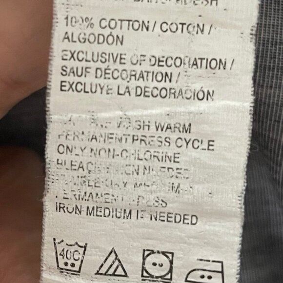 Izod Button Down Lg Sleeve Oxford Collar Casual Cotton Shirt Heathered Blue Sz M - Picture 12 of 13